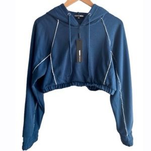 NWT French Terry Cropped Hoodie